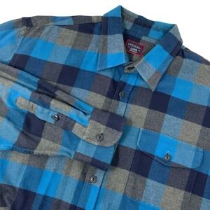 UNTUCKit Flannel Shirt Mens XL Button Up Plaid Check Gray Blue Long Sleeve